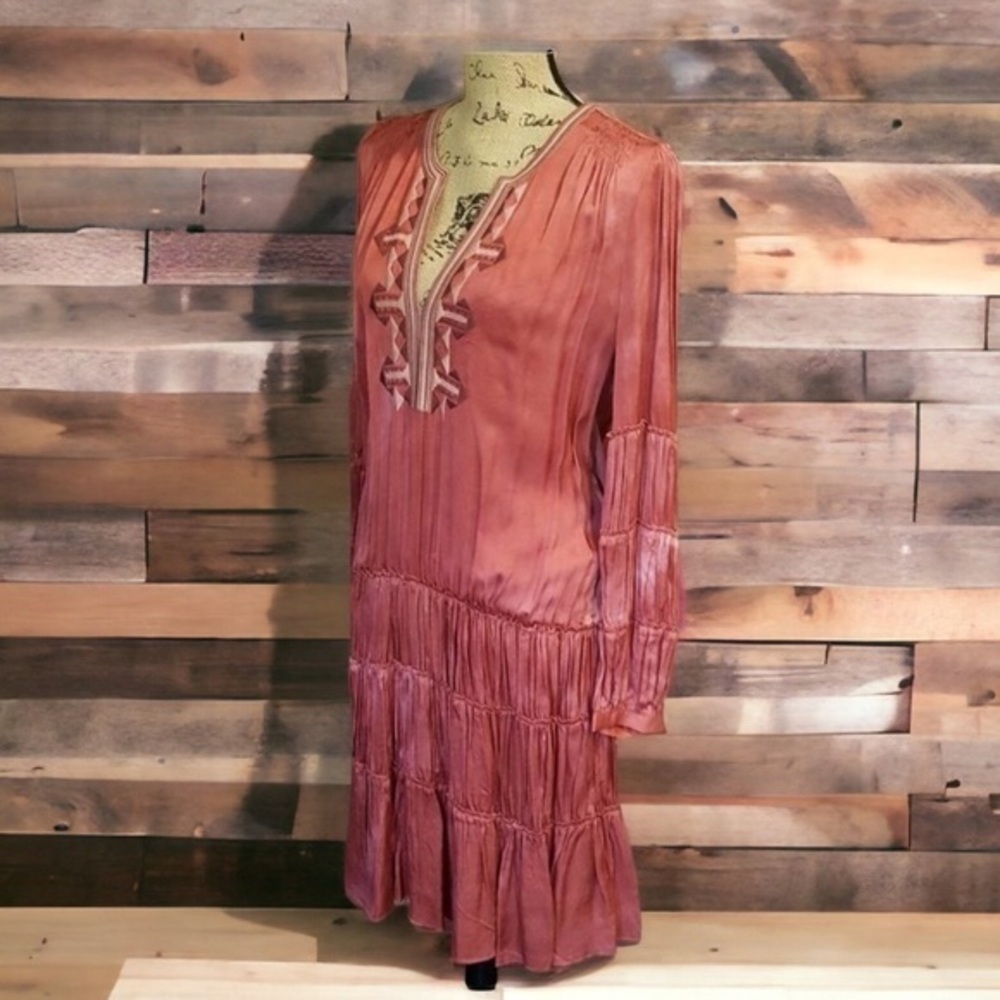Frye Dress Beautiful Redish-Pink Color. Absolutely Stunning-NWT-Med.